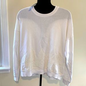 Lucky brand cotton lace crewneck NWT